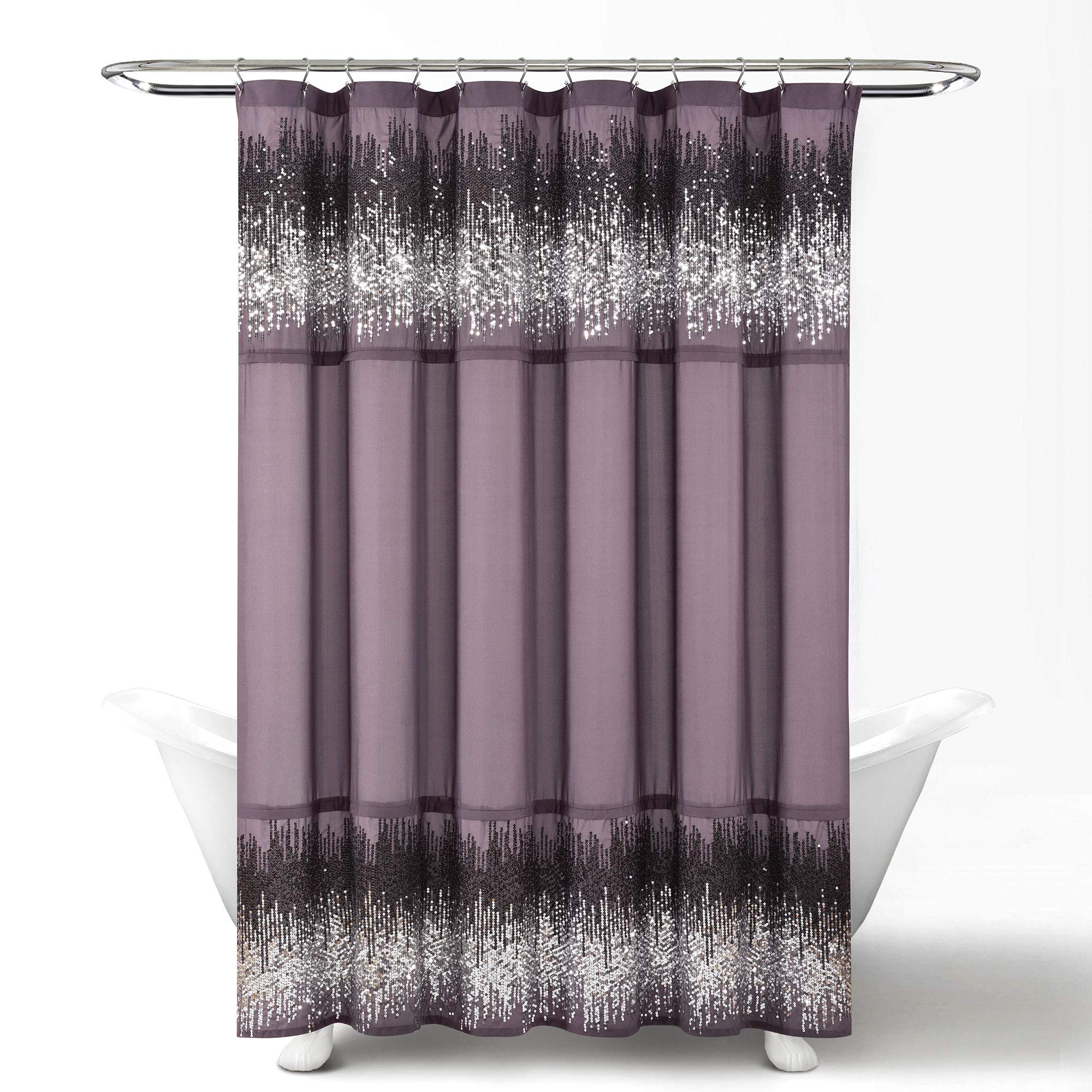 Lush Decor シアーカーテン Amazon.com: Lush Decor Shimmer Sequins Shower Curtain 72